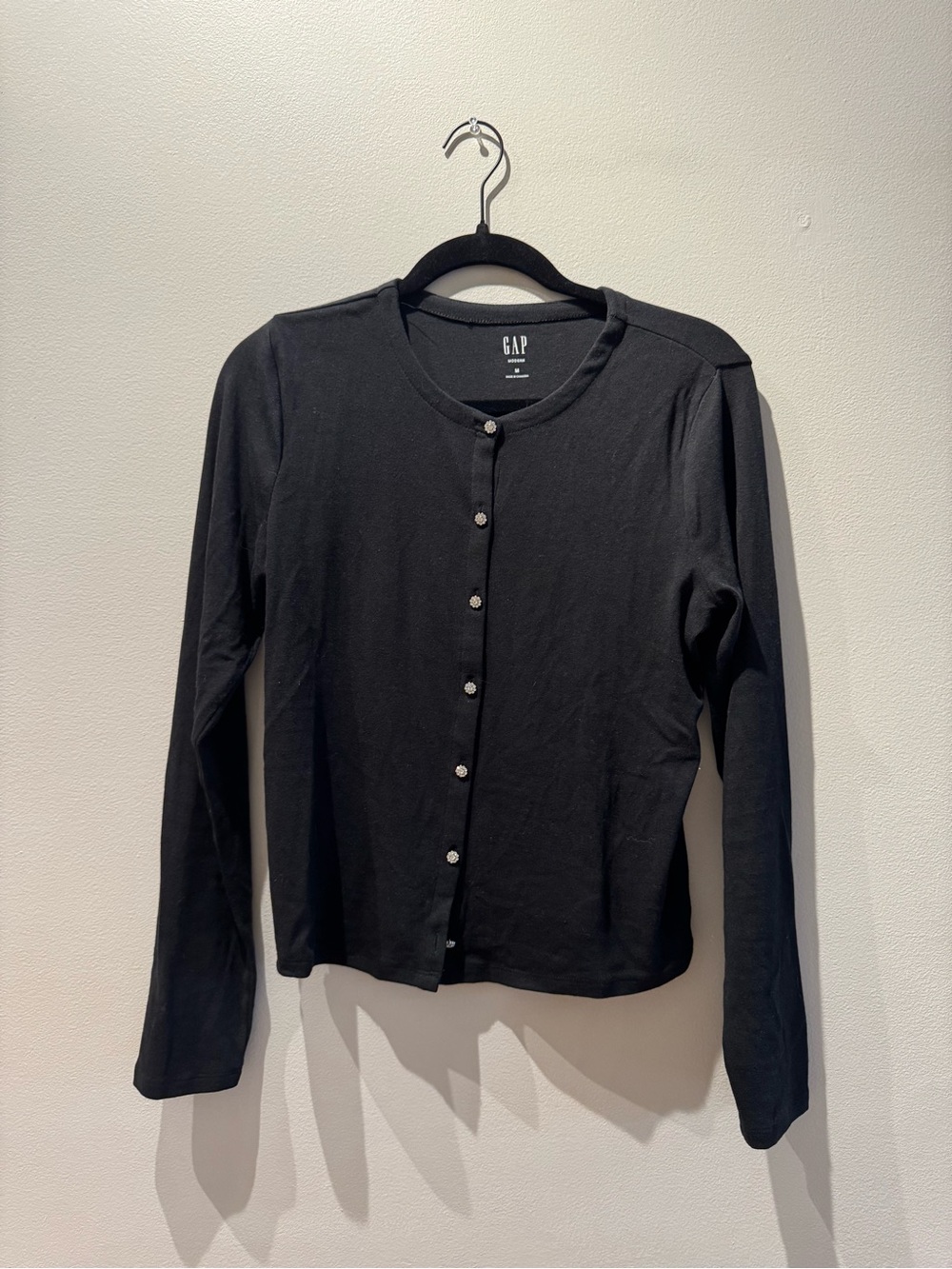 GAP Black Modern Jewel Button Cardigan